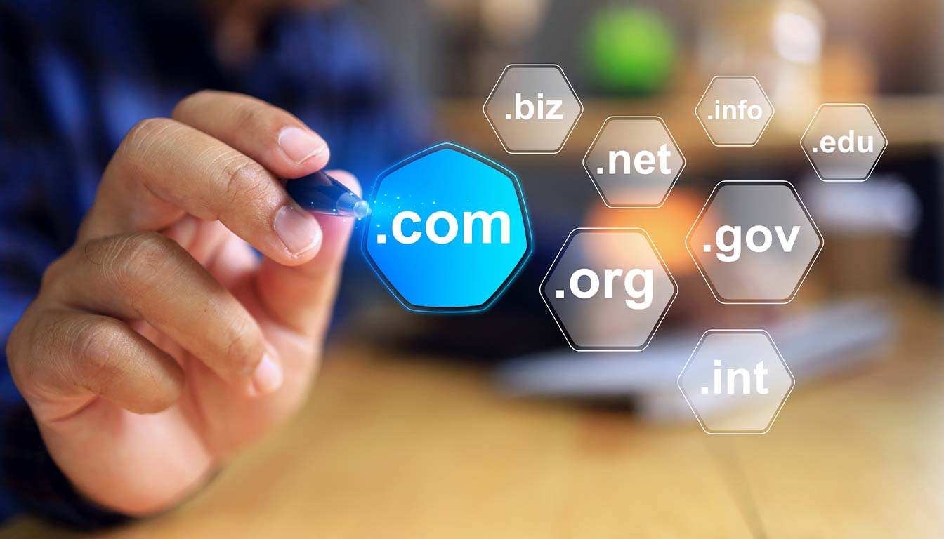 Domain name concept image for article on choosing the perfect domain name