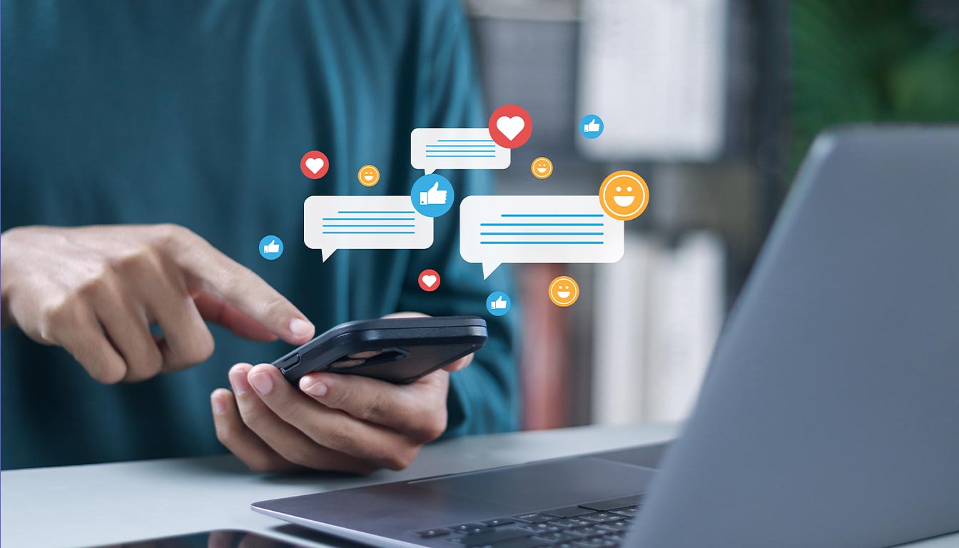 Social media concept image for article on social media marketing in Dublin for businesses